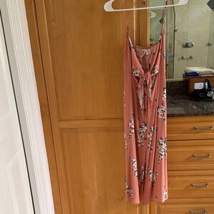Mimi Chica Terracotta Floral Maxi Dress